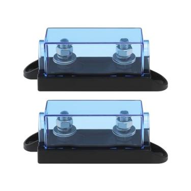 Imagem de Be In Your Mind 2 peças de porta-fusíveis de carro transparente azul compatível com fusível MEGA compatível com fusíveis ANM aparafusados para ar condicionado automotivo