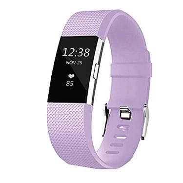 Imagem de Pulseiras de substituição para Fitbit Charge 2, pulseiras clássicas de silicone ajustáveis para Fitbit Charge 2, mulheres e homens