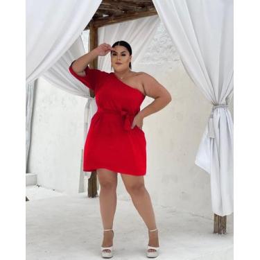 Imagem de Vestido feminino plus size mula manca com faixa  - vitra, GG, Vermelho