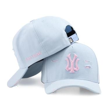 Imagem de Boné Azul Bebê Rasgadinho 6 Gomos Snapback Masculino Feminino - Use Yo