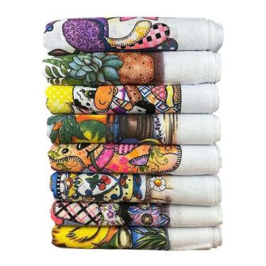 Imagem de Kit 10 Pano De Prato Master Chef Estampas Sortidas C/ Bainha