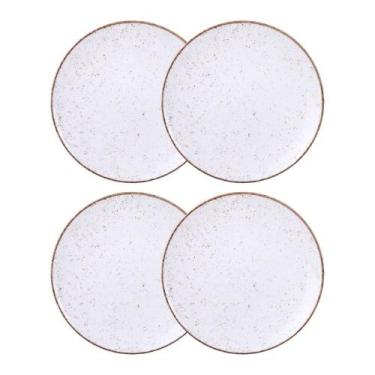Imagem de Jogo de Pratos Rasos Grande Rústico 4 Peças 28cm Porcelana Tramontina