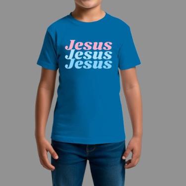 Imagem de Camisetas Infatil Religiosa Moda Cristã Gola Redonda Jesus Frase - Rod