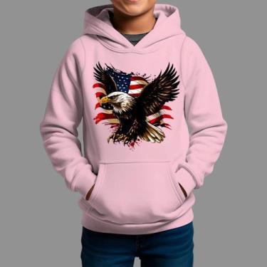 Imagem de Moletom Canguru Infantil Country Moda Country Tecido Macio Aguia Ameri