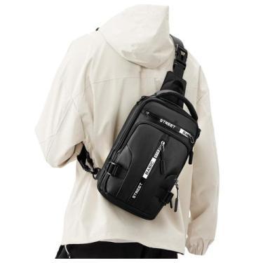 Imagem de Bolsa Tiracolo Sling SEAFEW Pequena Preta Impermeável em Nylon