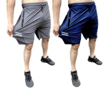 Imagem de Imperdivel! kit com 2 bermudas dry fit de malha fria  esportivas - pre