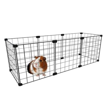 Imagem de Cercado Pet para Porquinho da Índia 30x90cm com 30cm Altura Simples Tela Aramada Malha de 5cm (Branco)