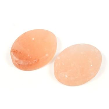 Imagem de QYLHH 2 peças de pedras de massagem com sal do Himalaia em forma de folha, conjunto de pedras quentes para massagem a frio, kit de pedras quentes para spa facial 10 x 7 cm