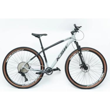 Imagem de Bicicleta Aro 29 KSW MTB 12 Vel Quadro em Alumínio Freio a Disco Câmbio de Alta Precisão (Cinza Tráfego e Preto, 17)