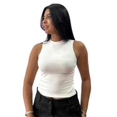 Imagem de Blusa blusinha regata canelada tik tok - SEM MARCA, Off white, M