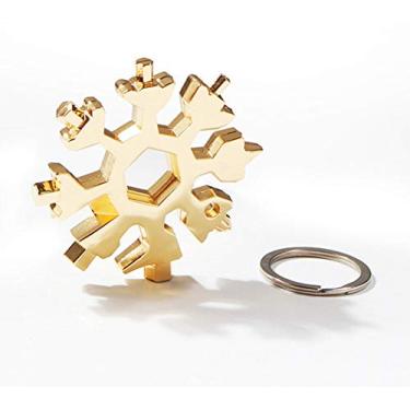 Imagem de WOIWO 1 cartão de ferramentas de anis estrelado multifuncional, chave de fenda e chave de floco de neve, cartão de ferramentas em forma de floco de neve (amarelo)