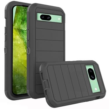 Imagem de Asuwish Capa de celular para Google Pixel 8A 5G, capa de celular híbrida à prova de choque de grau militar, acessórios para celular de proteção rígida resistente de corpo inteiro Pixel8A A8 mulheres