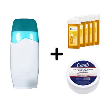 Imagem de Aparelho Roll On Depil Bella + 5 Ceras Refil + Papel Perlon