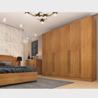Imagem de Quarto de Casal Roupeiro 6 Portas Portugal, Cama Casal, Cabeceira e Cômoda 5 Gavetas Cinamomo