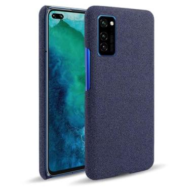 Imagem de Capa para Huawei Honor V30,Capa desenhada em lona,Case Protetora Ultrafina com Empunhadura Macia,Design em Tecido Antichoque e Antiarranhões-Blue