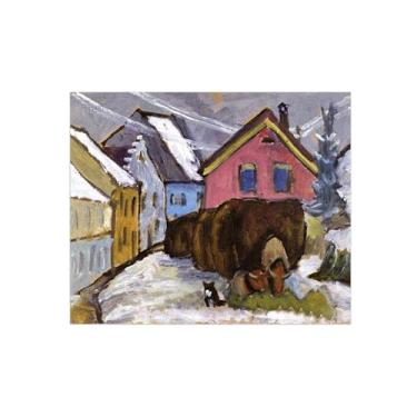 Imagem de MUHJDYC Imagem de paisagem urbana em tela - Impressão em tela famosa de arte de parede - reprodução de pintura de artista - pôster para decoração de casa (vagão) 50 x 60 cm-19 x 23 polegadas sem