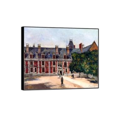 Imagem de Cityscape Pictures-Famous Canvas Prints-Landscape Wall Art Painting for Bedroom Home Decor - Reprodução (Rua 3) Moldura preta 20x25cm-8x10in