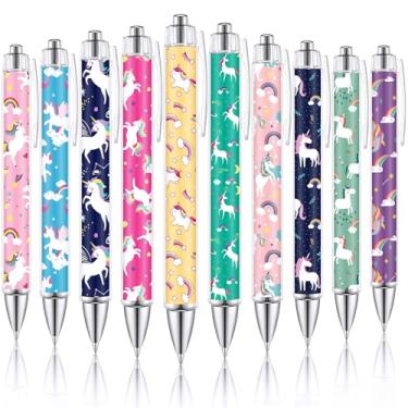 Imagem de TecUnite 30 canetas esferográficas de unicórnio fofas de desenho animado de unicórnio 1,00 mm, linda tinta preta, arco-íris, ponta fina, escrita suave, presente de diário, presente de aniversário