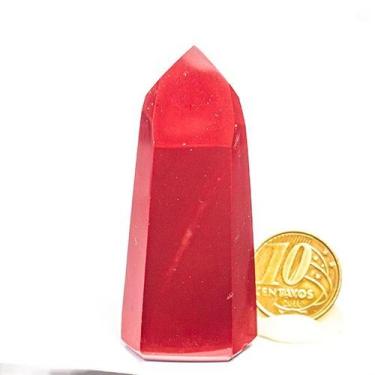 Imagem de Ponta Jaspe Vermelho Gerador 60mm 30g Pedra Natural Tipo  A - Varejo