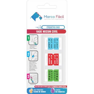 Imagem de Etiquetas Vade Mecum Civil OAB Marca Fácil ..