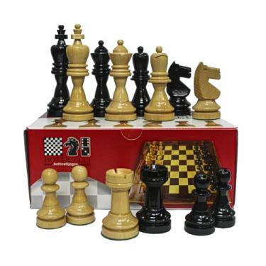 Imagem de Peças de Xadrez Madeira, Padrão Oficial, Chumbadas, Rei 12 cm