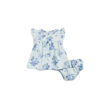 Imagem de Splendid Vestido de manga curta com flor índigo para bebês meninas, Flores índigo, 3-6 Meses