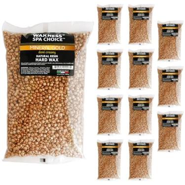 Imagem de Waxness Contas De Cera Dura Semi Cremosa Mineral Gold Spa Choice 2,2 Lb / 1 Kg Pacote Com 12