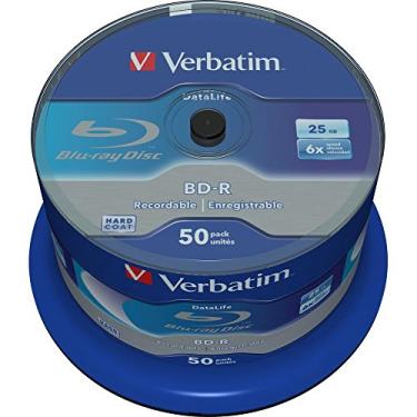 Imagem de Verbatim BD-R SL Datalife - Blu-ray Disc 25 GB, 6X Burning Speed, Scratch Protection, 50-Pack Spindle