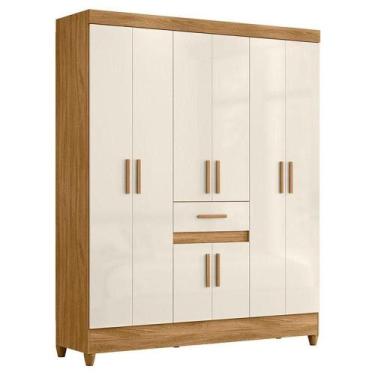 Imagem de Guarda Roupa Casal Portugal 8 Portas Freijó Off White - Moval - MOVAL 