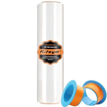 Imagem de Película de estiramento profissional - 45,7 cm x 1500 m de força industrial envoltório móvel, calibre 80, 600% elástico, paletes resistentes e proteção de móveis - 1 rolo de plástico retrátil com