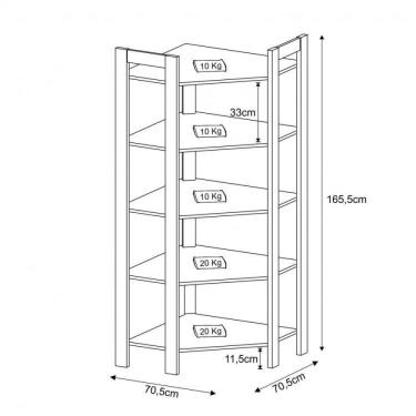 Imagem de Conjunto Home Office 2 Peças Com 1 Armário Alto E 1 Estante De Canto Tecno Mobili Preto/nogal
