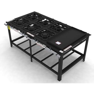 Imagem de Fogão Industrial Gastromaq 6 Bocas Mistas Com Chapa Linha Centro Fg406cmch