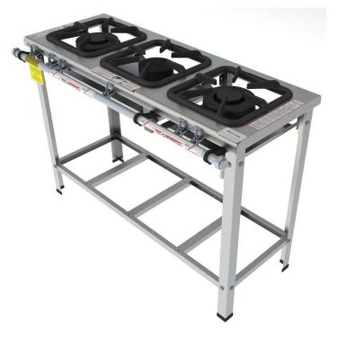 Imagem de Fogão Industrial Inox Gastromaq 3 Bocas Linha Mista Fgi303lm
