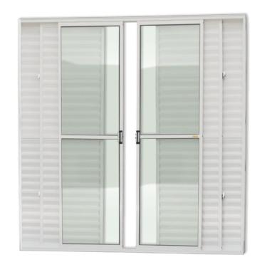 Imagem de Porta Balcão 6 Folhas Super 25 Vidro Liso 210cm X 240cm Brimak Branco