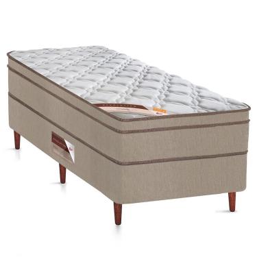 Imagem de Cama Box Solteirão Castor Revolution Com Molas Ensacadas 66x100x200cm Branco Com Bege