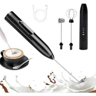 Imagem de Mixer Portátil Recarregável USB Inox Misturador Bebidas Shaker Batedor Ovos Fuê Café Whey Leite Cappuccino Leve Potente Prático Premium Sem Fio 3 Velocidade