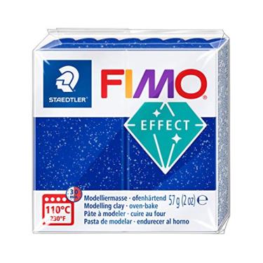 Imagem de STAEDTLER Massa de Modelar Profissional FIMO Effect 57g (1 Unidade) Glitter Azul - 8020-302 - Argila Polímera Para Biscuit que Endurece no Forno – Ideal para Artesanato, Miniaturas e Bijuterias