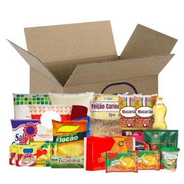 Imagem de Cesta Básica Essencial, Kit com 21 Itens, Arroz 5kg, Feijão, Café, Óleo e Outros Alimentos