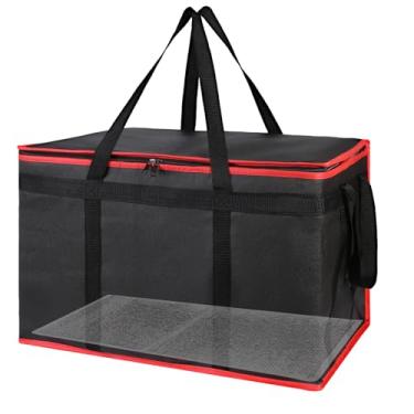 Imagem de Bodaon Pacote grande com 1 bolsa térmica para entrega de alimentos com fundo rígido, 3GG, bolsa térmica de isopor frio/quente para compras/viagem/catering/carro, acessórios de painel de porta