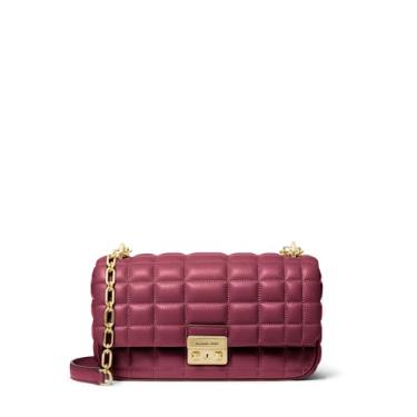 Imagem de Michael Kors Bolsa de ombro grande com corrente conversível Tribeca, amoreira, Amora, One Size