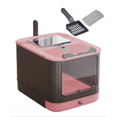 Imagem de Caixa De Areia Para Gato Quadrada Fechada Banheiro Grande Gatos (ROSA)