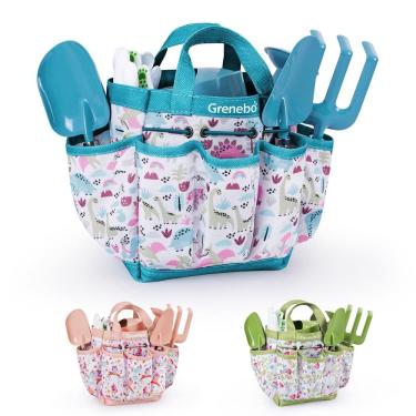 Imagem de Conjunto de jardinagem Grenebo Kids com pás, chapéu, ancinho, avental e muito mais
