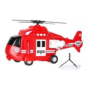 Imagem de Helicóptero de Resgate com Som e Luz Bombeiro Vermelho BR2231 - Multikids