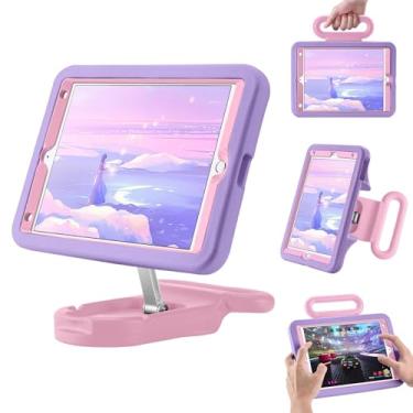 Imagem de Capa infantil para iPad 9ª geração 2021/iPad 8ª geração 2020/iPad 7ª geração 2019, suporte ajustável para retrato/paisagem, à prova de quedas com alça, capa adequada para crianças para iPad 10,2