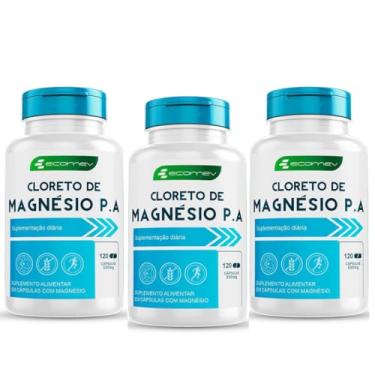 Imagem de 3x Cloreto de Magnesio P.A 500Mg 360 Cápsulas - Ecomev