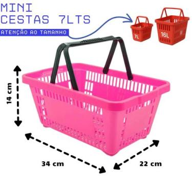 Imagem de Mini Cestinhas Farmácia 34x22x14cm Cesta Mercado Loja 7lts - JRMarketi