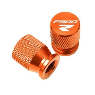 Imagem de jininshengxindianzi Motorcycle Tire Valve Air Port Caps Cvoer Compatible With F900 R F900 XR(F900R - Orange)