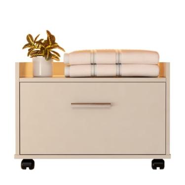 Imagem de Gabinete Armário Para Banheiro Com Gaveta E Rodinhas (Off White)