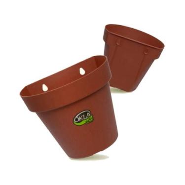 Imagem de Kit 3 a 5 Vasos para plantas arandela parede meia lua flores jardim ve