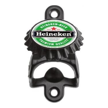 Imagem de Abridor De Garrafa De Parede Em Metal - Tampa Heineken